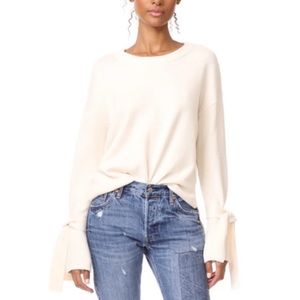 Madewell Tie Cuff Sweater in Cream